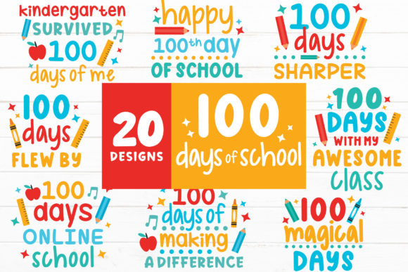 100 Days of School Bundle: A Graphic Design Asset for Crafts and Creative Projects