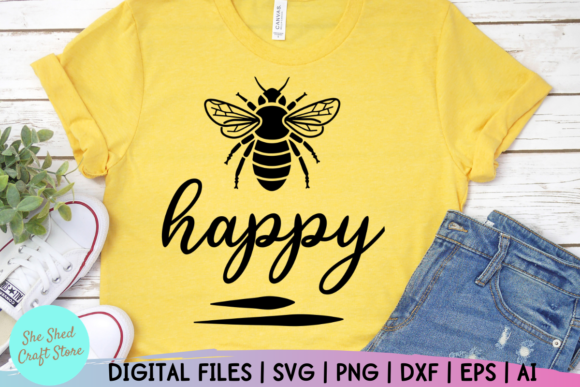 Bee Happy Teacher Design: A Versatile Graphics Asset for Crafts and DIY Creations