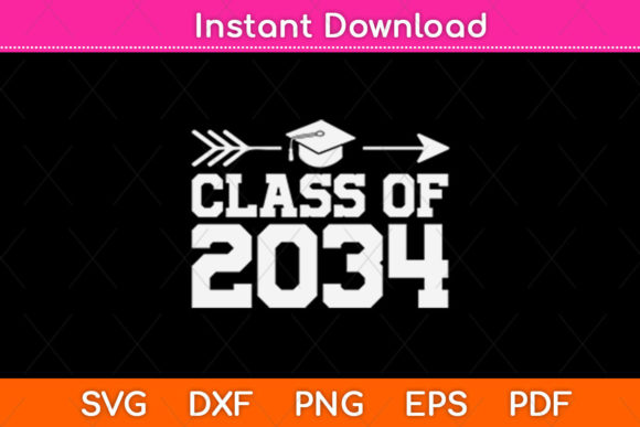 Class of 2034 Grow with Me Graduation Graphics for Crafts & Branding