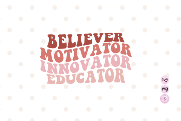 Teacher Sublimation Wavy Retro Graphics for Crafts